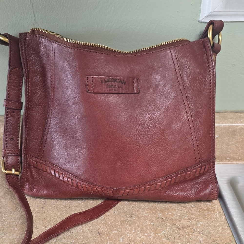 American Leather Crossbody Bag in Distressed Brown